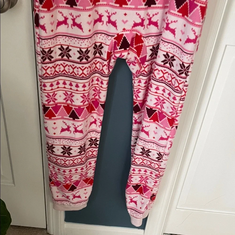 Cat & Jack Pink and White Patterned‎ Kids Pajama with Hoodie | Size 14